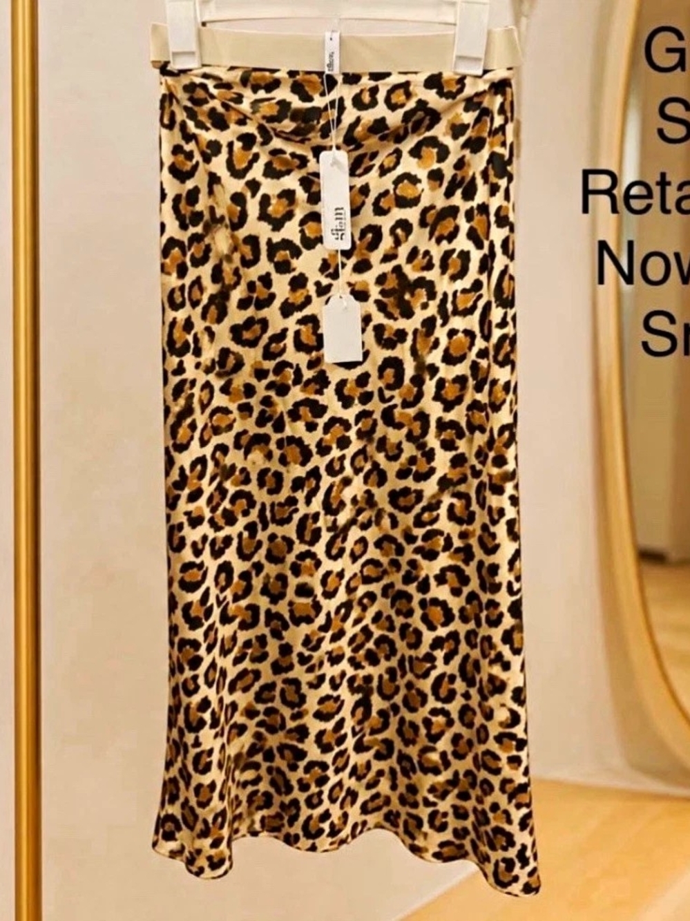 Glam Women’s Leopard Print Maxi Style Midi Skirt Brown Black Size S